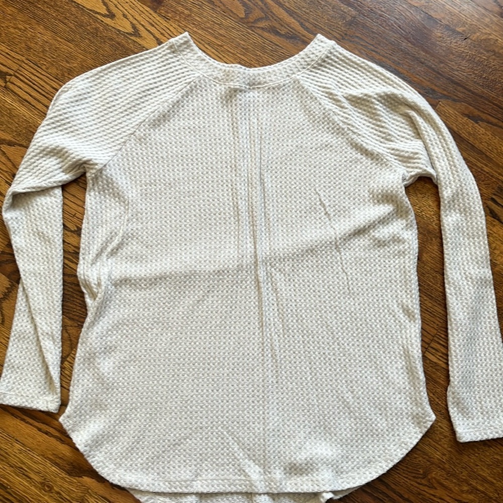 American Eagle womens Cream Waffle Sweater Sz Med